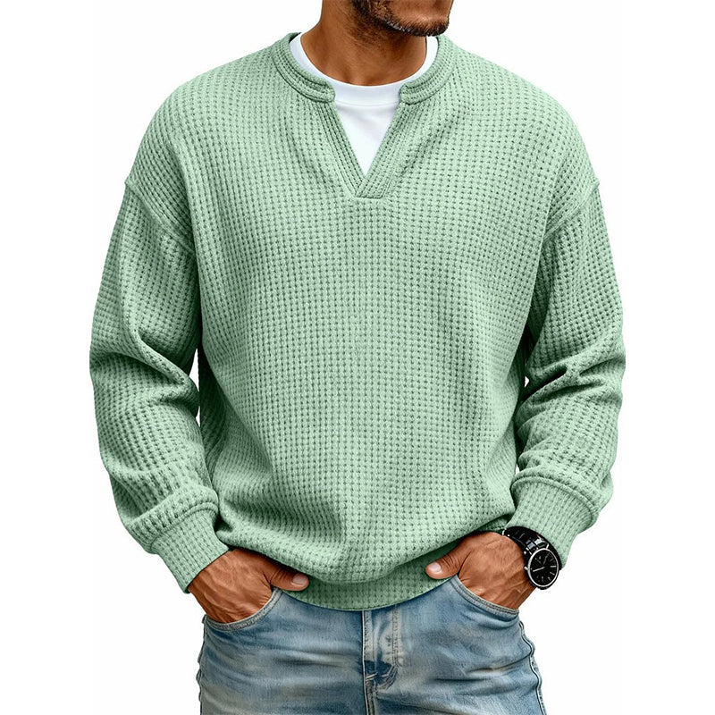 Herren Waffel-T-Shirt im Layer-Look | Bequemer Alltagsstil mit eleganter Struktur 👚