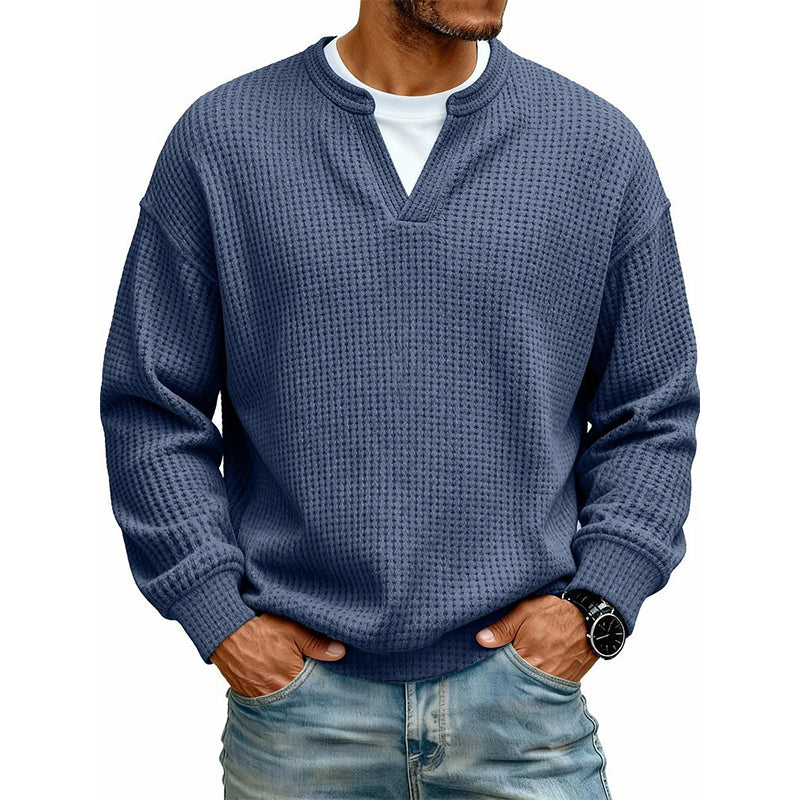 Herren Waffel-T-Shirt im Layer-Look | Bequemer Alltagsstil mit eleganter Struktur 👚
