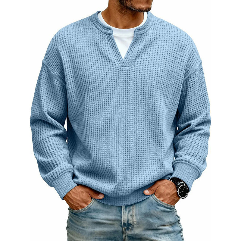 Herren Waffel-T-Shirt im Layer-Look | Bequemer Alltagsstil mit eleganter Struktur 👚