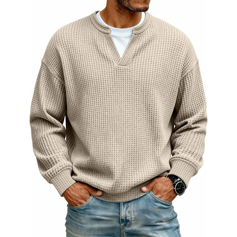 Herren Waffel-T-Shirt im Layer-Look | Bequemer Alltagsstil mit eleganter Struktur 👚