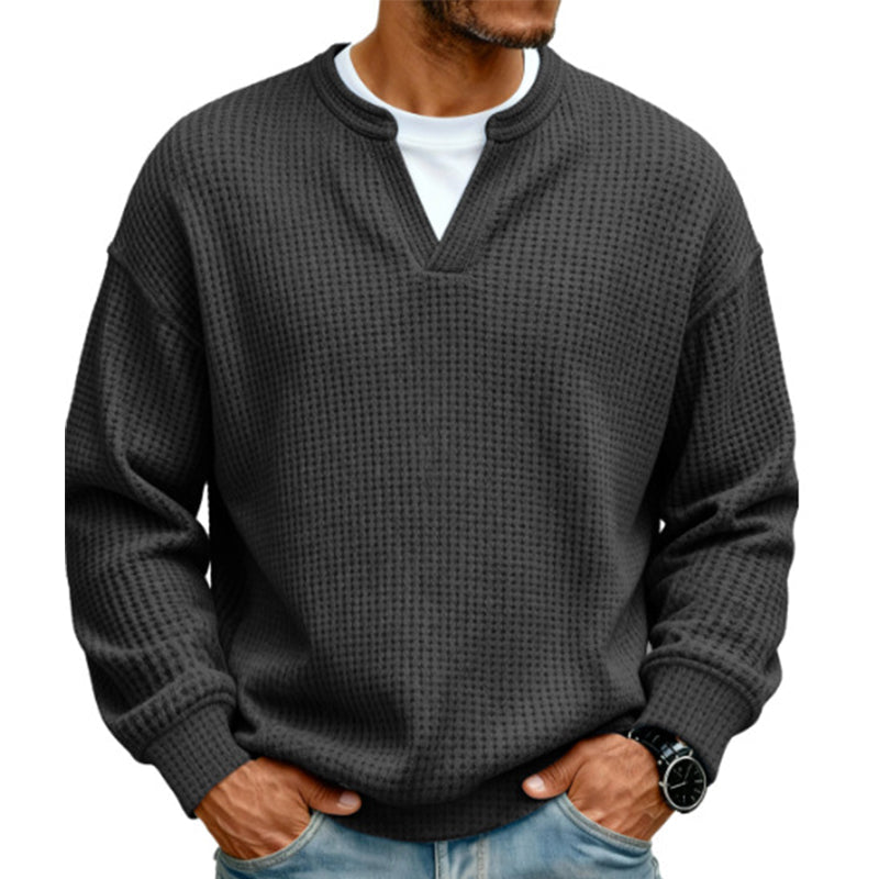 Herren Waffel-T-Shirt im Layer-Look | Bequemer Alltagsstil mit eleganter Struktur 👚