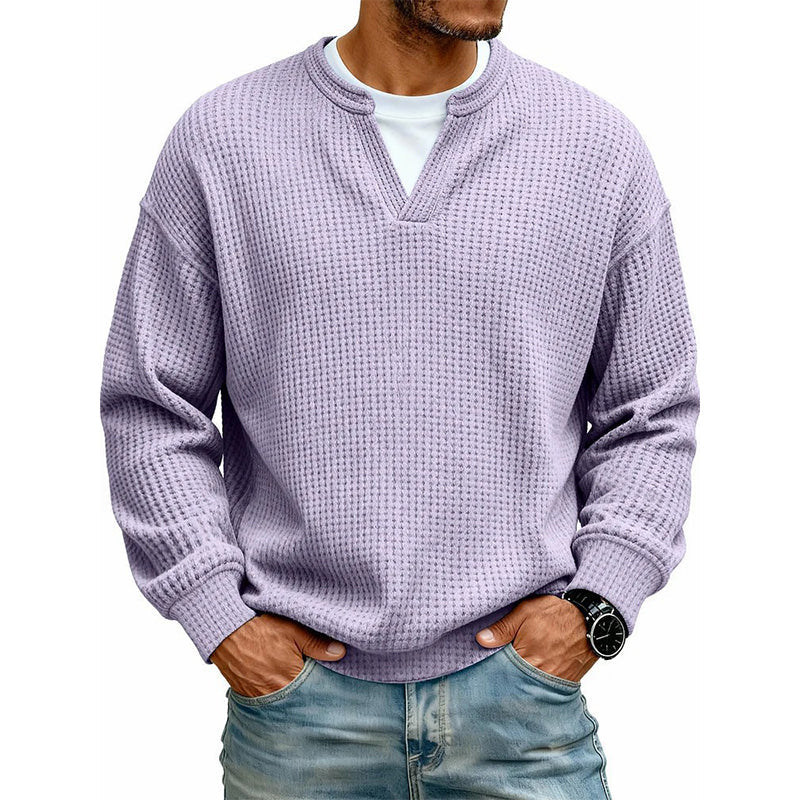Herren Waffel-T-Shirt im Layer-Look | Bequemer Alltagsstil mit eleganter Struktur 👚