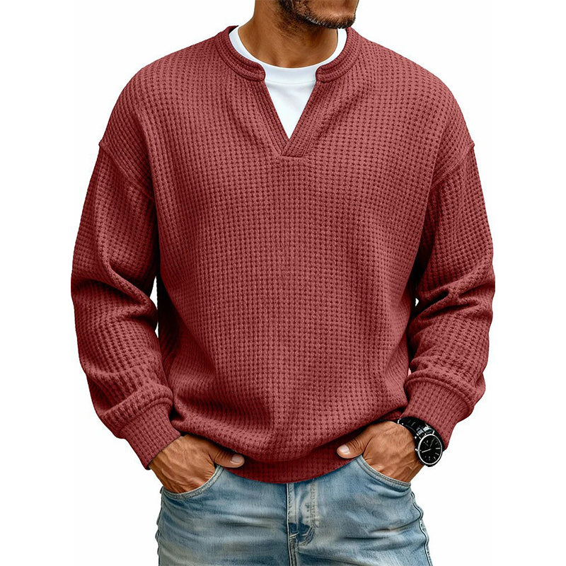 Herren Waffel-T-Shirt im Layer-Look | Bequemer Alltagsstil mit eleganter Struktur 👚