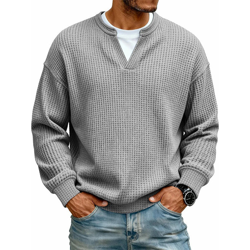 Herren Waffel-T-Shirt im Layer-Look | Bequemer Alltagsstil mit eleganter Struktur 👚