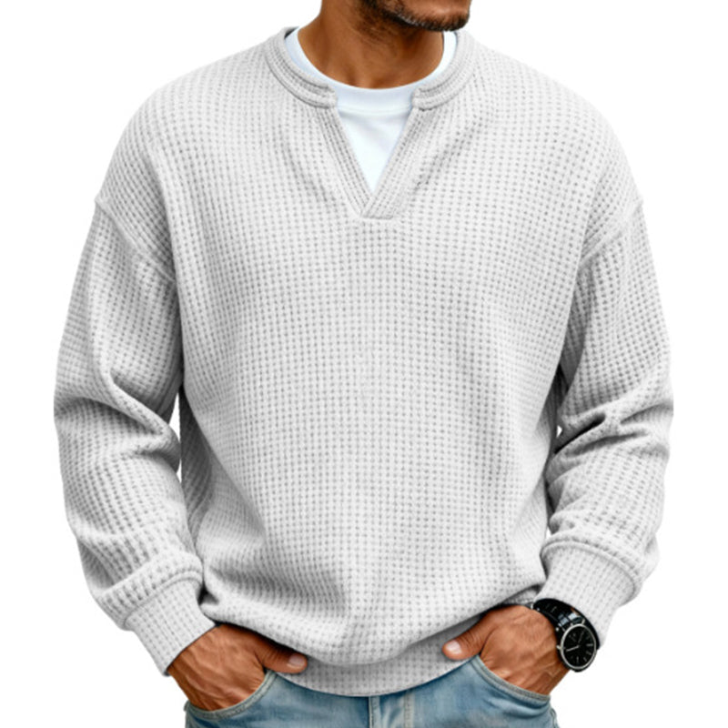 Herren Waffel-T-Shirt im Layer-Look | Bequemer Alltagsstil mit eleganter Struktur 👚
