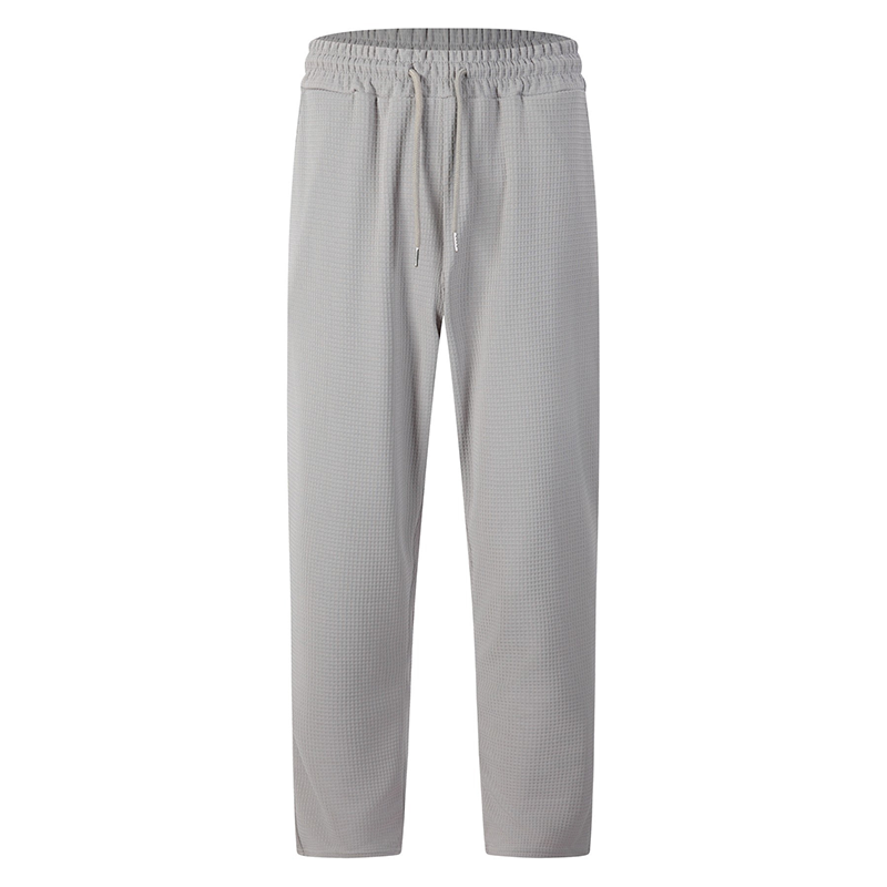 Men's casual waffle knit trousers with drawstring