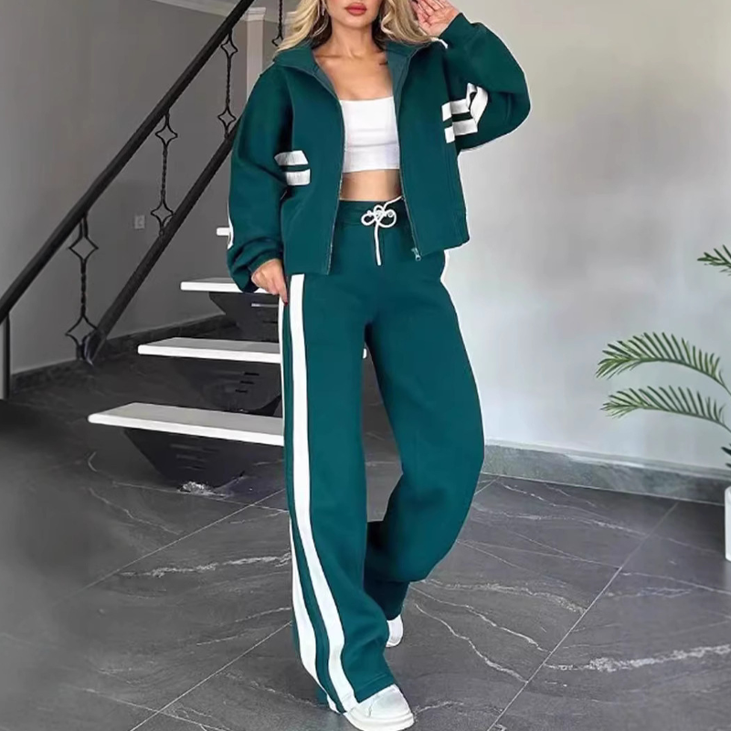 🌸Hot Sale 50% OFF💖Women's Stripe Sporty 2-Piece Set